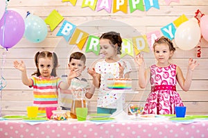 Kids celebrating birthday party