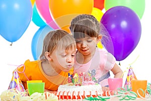 Kids celebrating birthday party