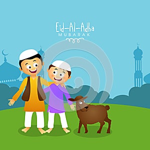 Kids celebrating Eid-Al-Adha Mubarak.