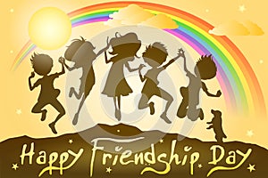 Kids celebrating Friendship Day