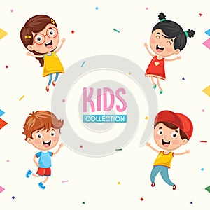 Kids Characters Collection Vector Illustration