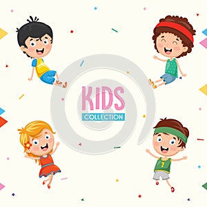 Kids Characters Collection Vector Illustration