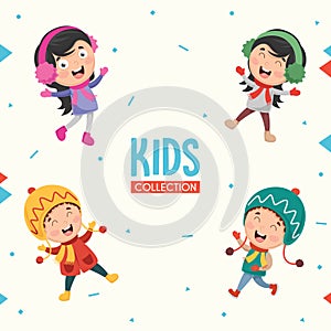 Kids Characters Collection Vector Illustration