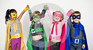 Kids Cheerful Super Heroes Costume Concept
