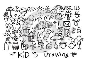Kids and children's hand drawings