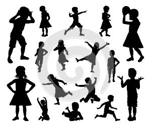 Kids Children Silhouette Set