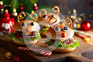 Kids Christmas burger Reindeer Sloppy Joe