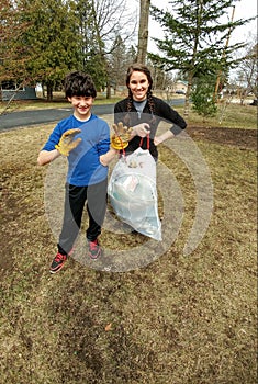 Kids Collecting Trash - Community Clean Up photo