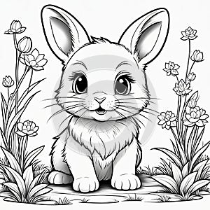 Kids\' Coloring Journey: Adorable Rabbit and Ball in 3D