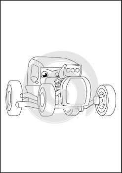 Kids Coloring Pages - Car and other vehicle fun and cool coloring pages. car and other vechicle outline sketch for kids