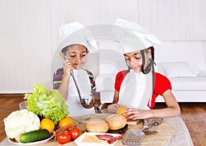 Kids cooking photo