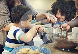 Kids Cooking Baking Cookies Kitchen Concept