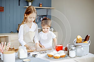 Kids Cooking Baking Cookies Kitchen Concept