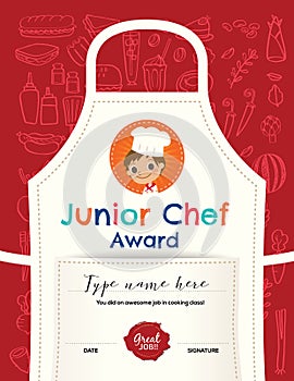 Kids Cooking class certificate design template