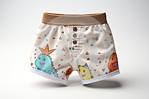 Kids Cotton Boxer Briefs With Orange Elastic Band photo