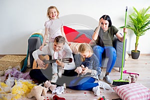 Kids created a mess at home