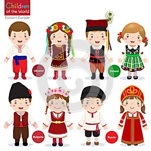 Kids in different traditional costumes