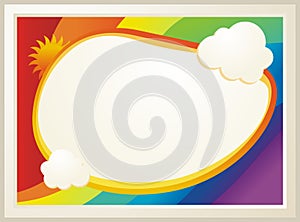 Kids Diploma certificate with Rainbow background