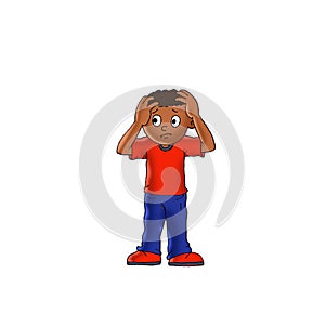 Kids discouraged expression feeling cartoon illustration