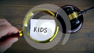 Kids. Divorce, property division and alimony payment concept