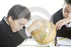 Kids doing homework at home