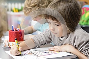 Kids Drawing at Kindergarten