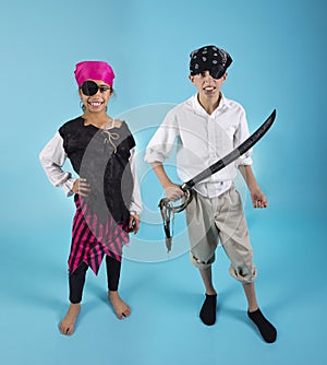 Kids dressed in Pirate Costumes