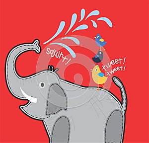 kids elephant vector art print