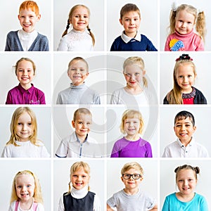 Kids emotions collage