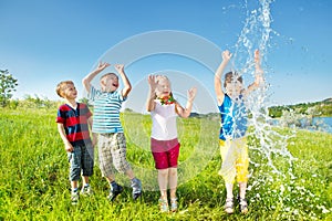 Kids enjoying water splashes