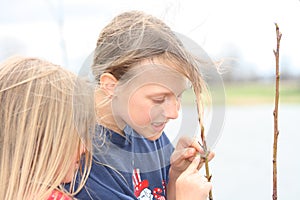 Kids exploring.