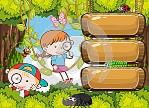 Kids Exploring Rain Forest Banner