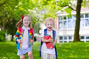 Kids on first school day