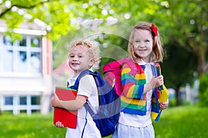 Kids on first school day