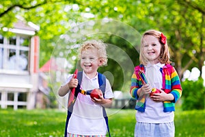 Kids on first school day