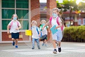 Kids on first school day after quarantine