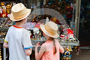 Kids at flea market photo