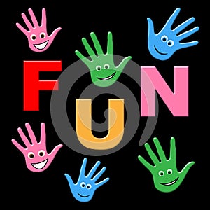 Kids Fun Indicates Joyful Happy And Jubilant