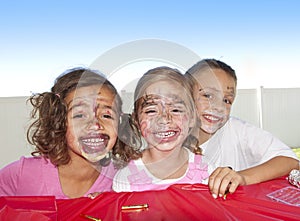 Kids with funny Face Paint