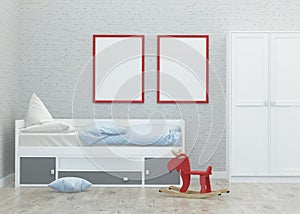 Kids game room interior 3d rendering image