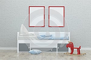 Kids game room interior 3d rendering image