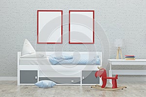 Kids game room interior 3d rendering image