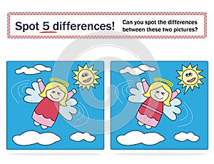 Kids game: spot 5 differences!