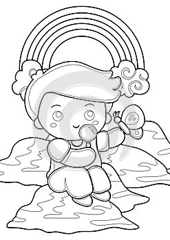 Kids Garden Play Coloring Pages A4 for Kids and Adult