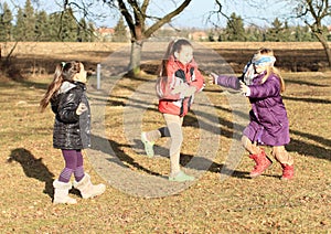 Kids - girls playing blind man's buff