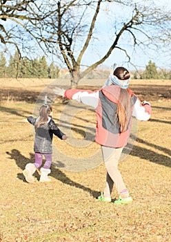 Kids - girls playing blind man's buff photo