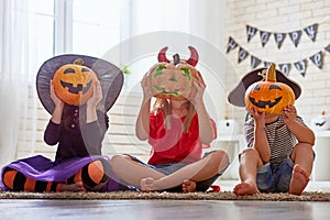 Kids at halloween