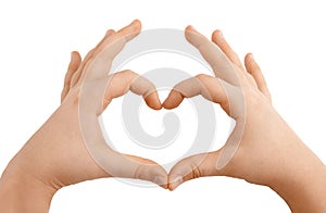 Kids hands showing heart shape