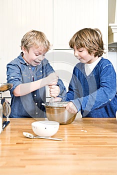 Kids having fun during a baking workshop