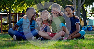 Kids having fun in the playground 4k